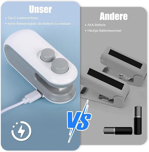 Nestro Mini Bag Sealer — 2-in-1 USB Rechargeable Heat Sealer & Cutter